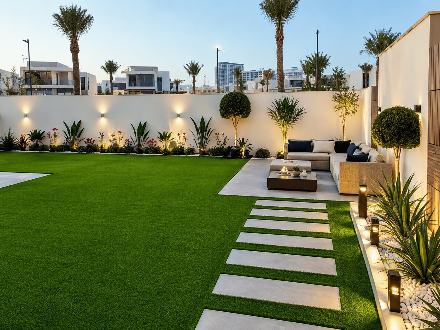 Villa landscaping and garden design project in Dubai